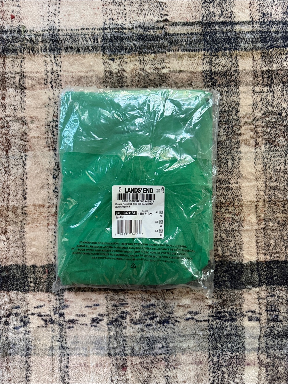 Lands' End Women's Midi Skirt in Bright Green